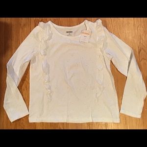 New Gymboree girls sparkle white shirt